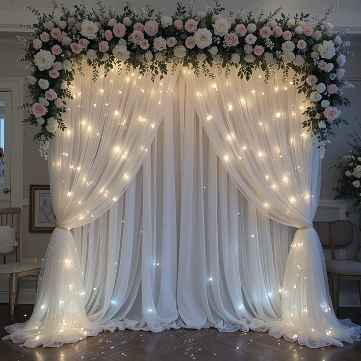 Chic and Romantic Tulle Backdrop Wedding Ideas